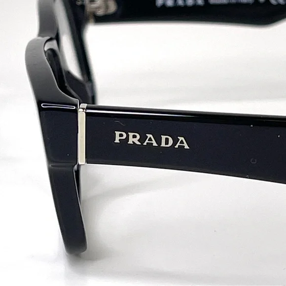 PRADA 55mm Rectangular Optical Glasses Black NEW In Case With Box - Picture 5 of 15